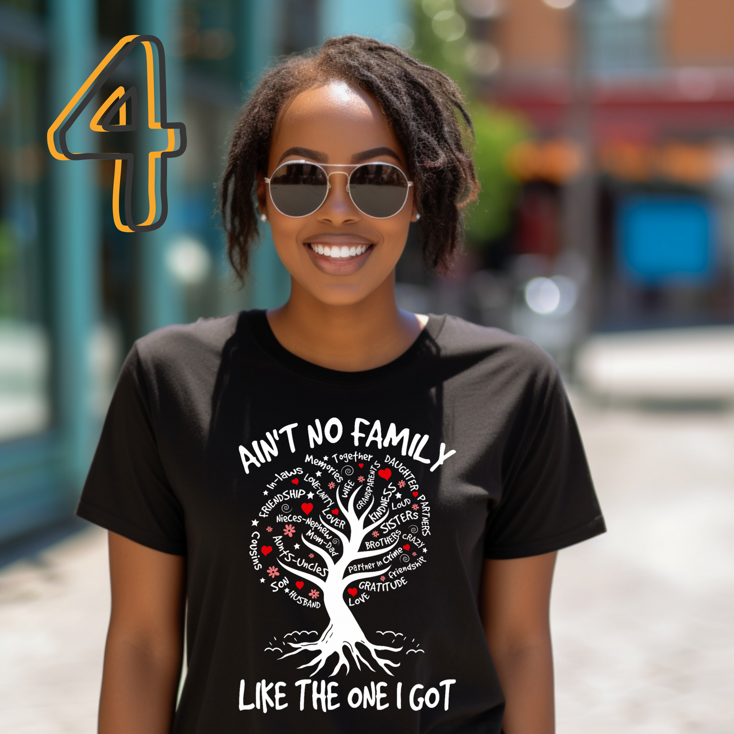 Family shirt on soft black tee